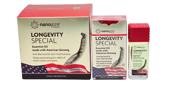 Dầu vàng Longevity SPECIAL Essential Oil 21ml, loại có sâm – Set of 6